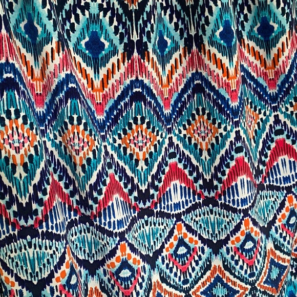 Tommy Bahama, Prima Peacock Halter Midi Dress, Amalfi Sea, Blue, Teal, Red Multi - Picture 3 of 11